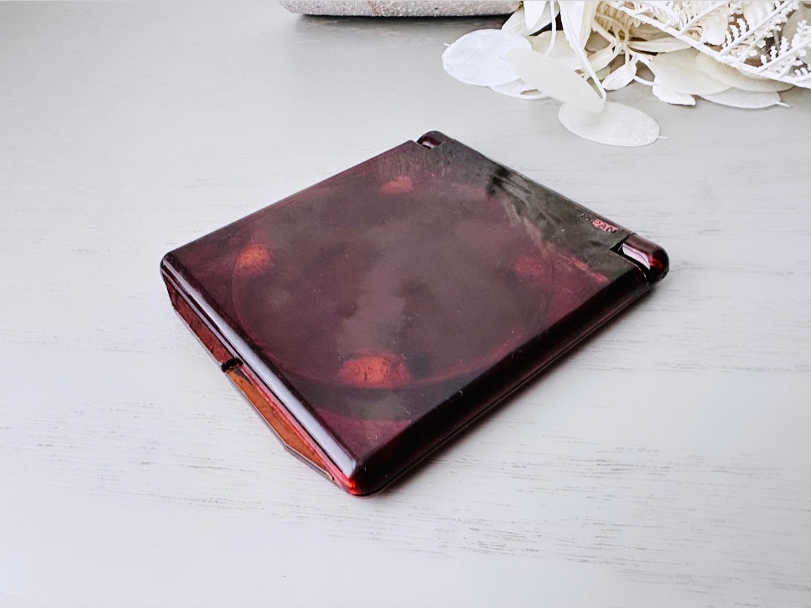 Tortoiseshell Amber Vintage Double Mirror Compact, Made in Japan, Vintage Mirror for Purse, Make-Up, Beautiful Brown Orange Fall Accessories