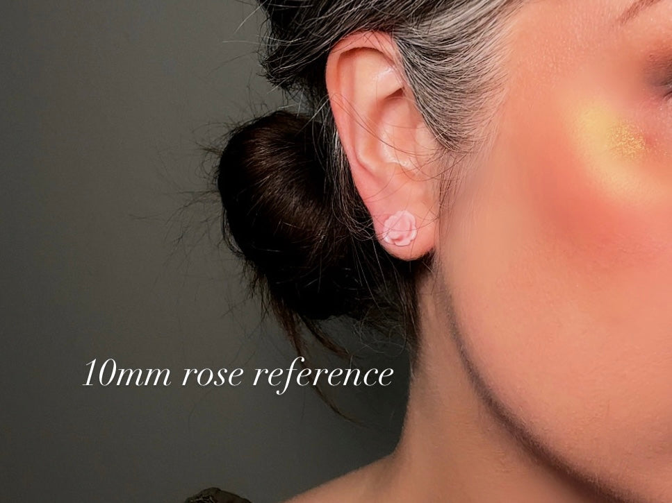 Colorful Flower Earring Set, Yellow Pink Teal Rose Post Earrings