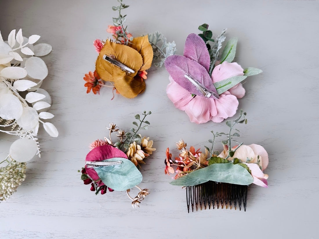 Dusty Rose Hair Clip, Oversized Mauve Pink Wedding Hair Fascinator, Woodland Faerie Floral Bridal Hair Accessories, Huge Pink Flower Clip