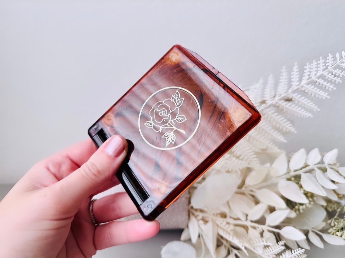 Tortoiseshell Amber Vintage Double Mirror Compact, Made in Japan, Vintage Mirror for Purse, Make-Up, Beautiful Brown Orange Fall Accessories