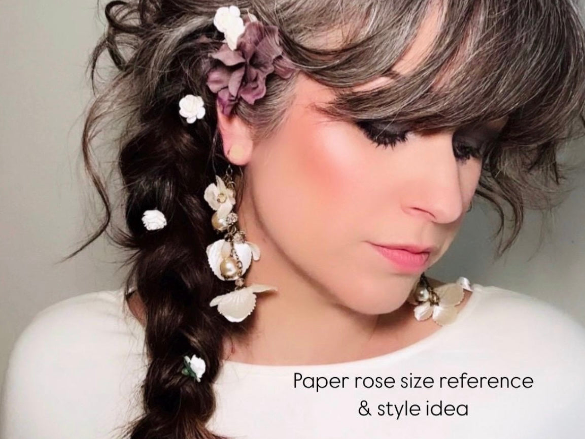 Wedding Hair Flowers, Blush Pink Flower Hair Pins, Wedding Hair Accessories, 6 Paper Flowers, Dusty Pink Rose Hair Clip, Floral Bobby Pin MPR6