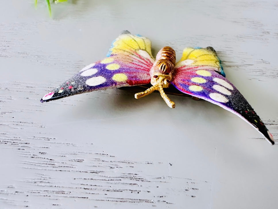 Colorful Butterfly Brooch, Pretty Vintage Enamel Butterfly Pin, Beautiful Purplr Pink Yellow and Gold Tone Butterfly Broach, Spring Fashion