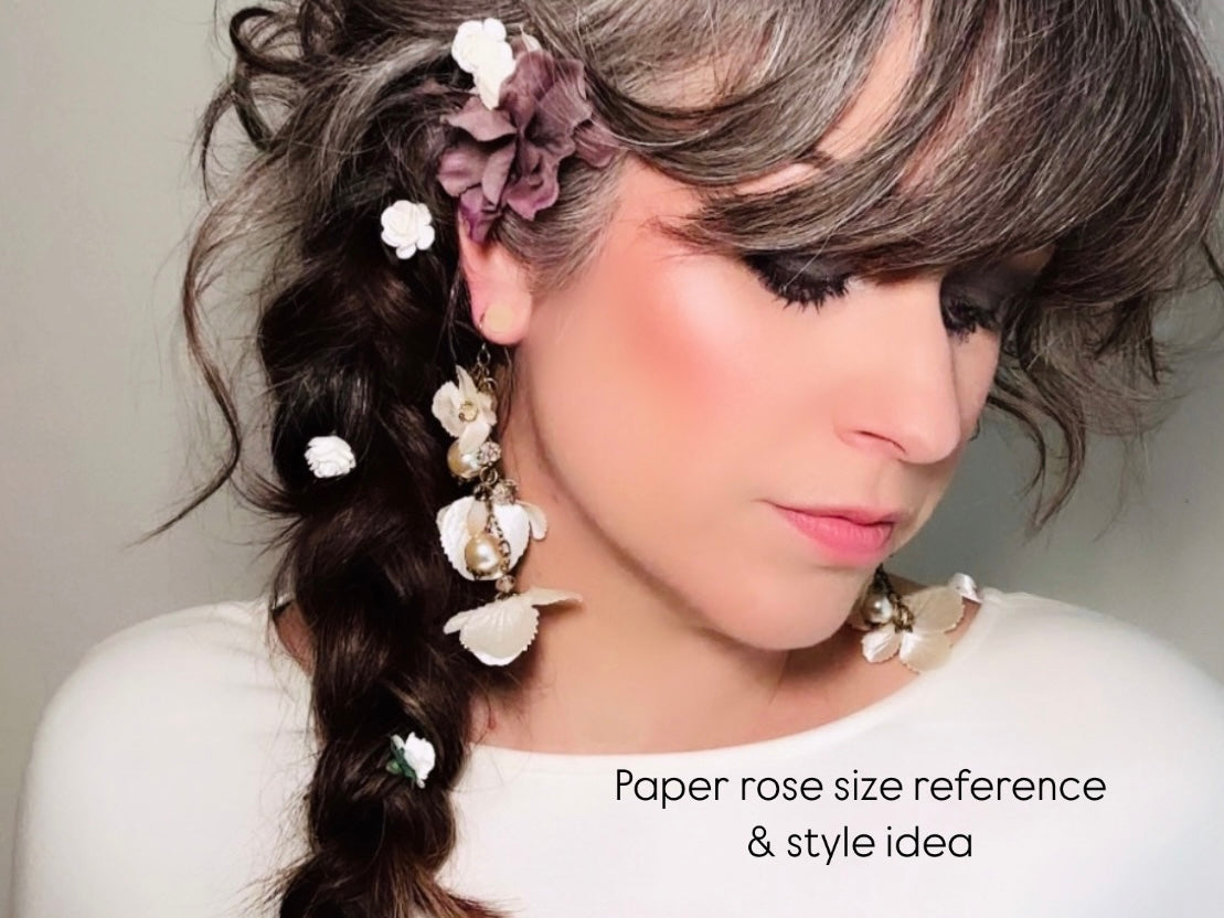 Peach Rose Pins, Handmade Bridal Hair Accessories, Rose Bobby Pins, Versatile Spring Wedding Hair Pin Set, Paper Flower Bridal Clips