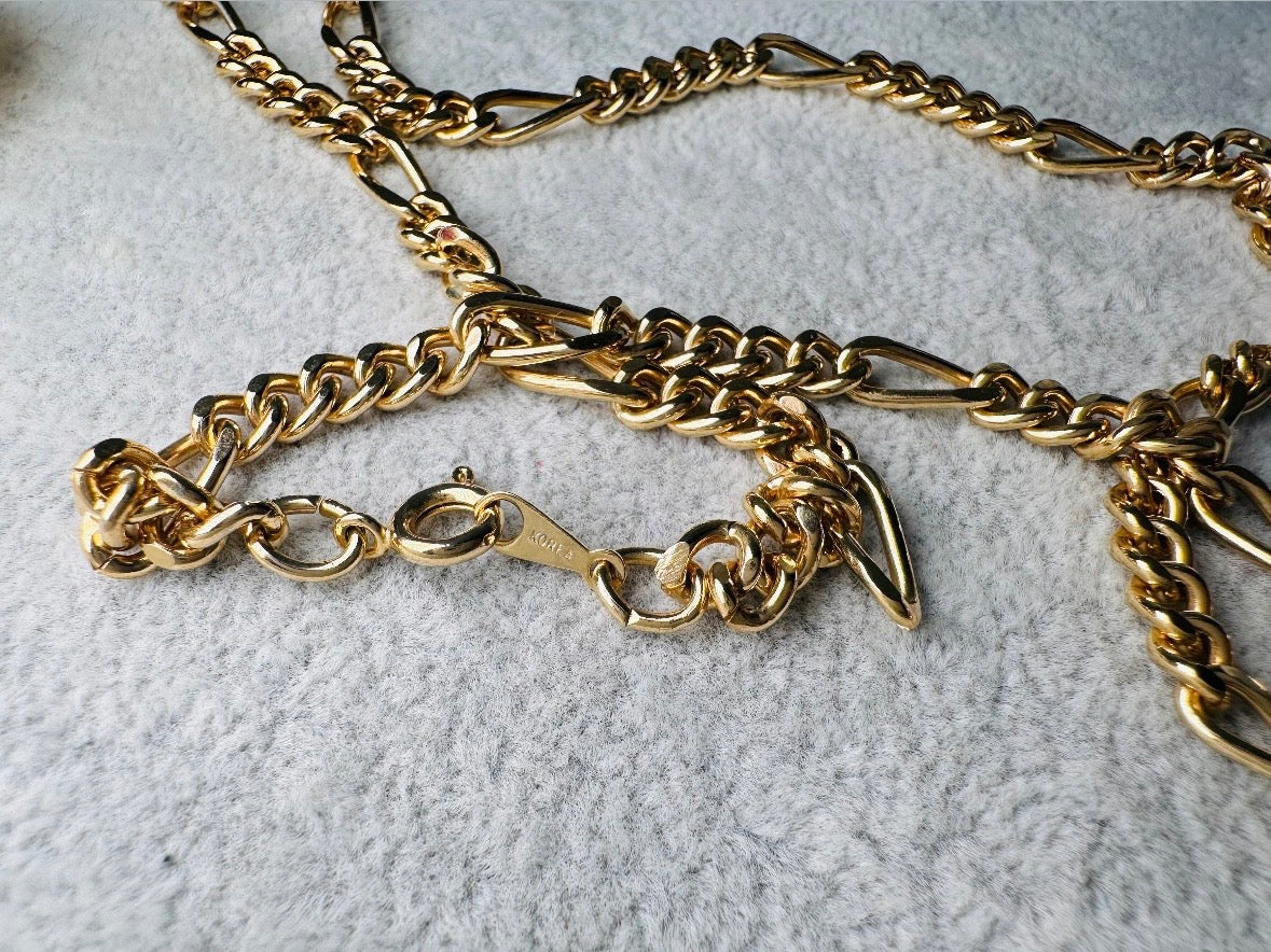 Huge Gold Pendant Necklace, Long Gold Vintage Necklace, Unique Bold Geometric Chunky Gold Necklace