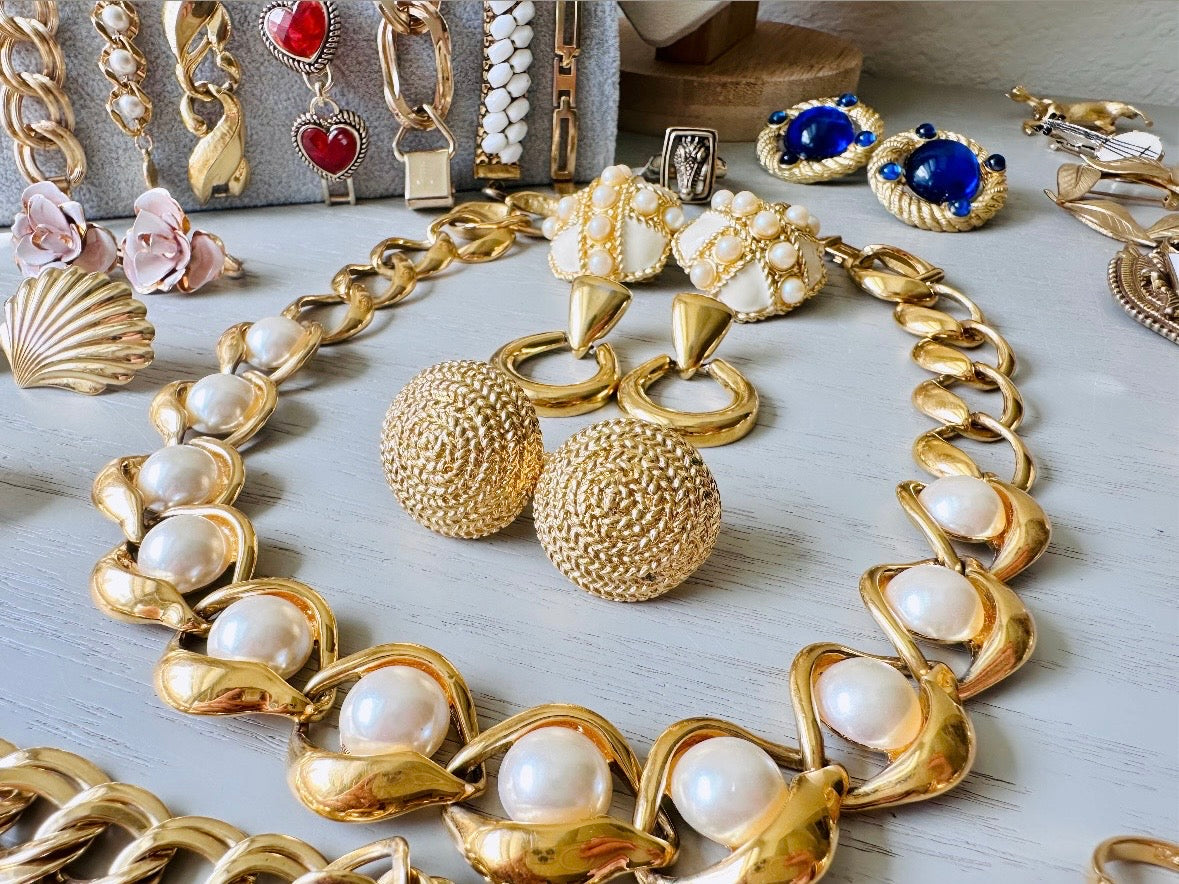 Napier earrings bracelet and necklace collection and other vintage jewelry