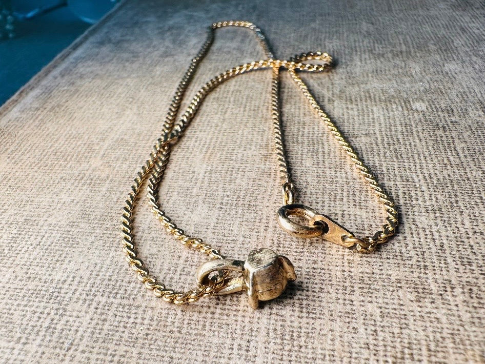 Peridot Crystal Pendant Necklace, Vintage Dainty Short Gold Chain Choker with Small Green Pendant