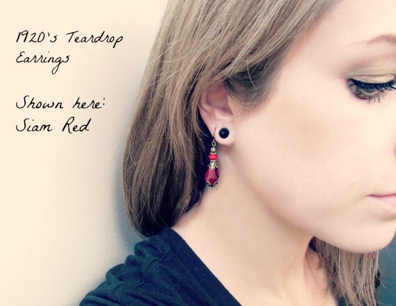 Lilac Victorian Earrings, Handmade 1920s Inspired Crystal Earrings, Light Purple Lavender Teardrop Earring with Bronze Filigree