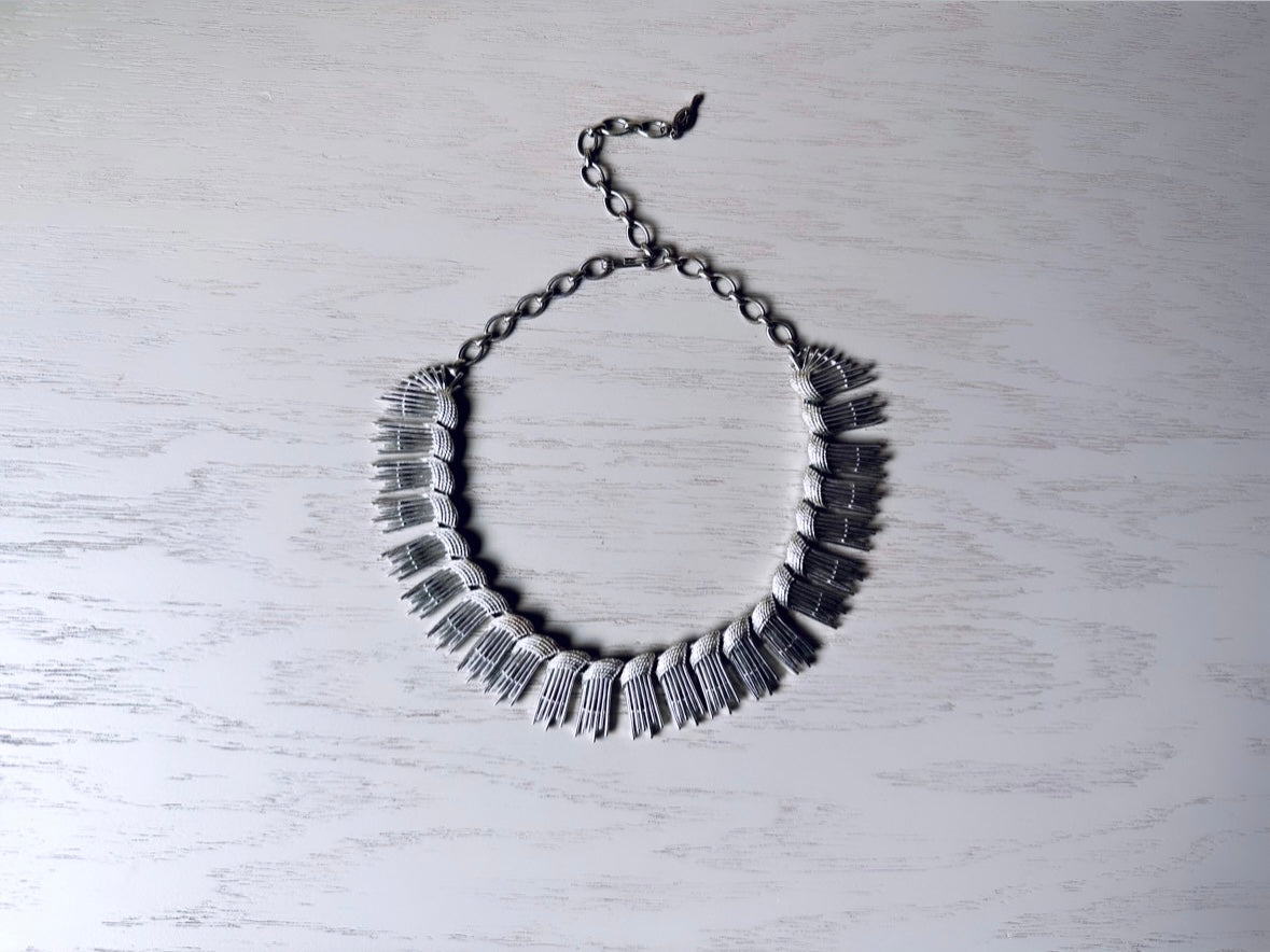 Silver Vintage Choker Sarah Coventry Necklace, 1962 Simply Elegant Necklace, Statement Necklace, Unique 60s Signed Necklace