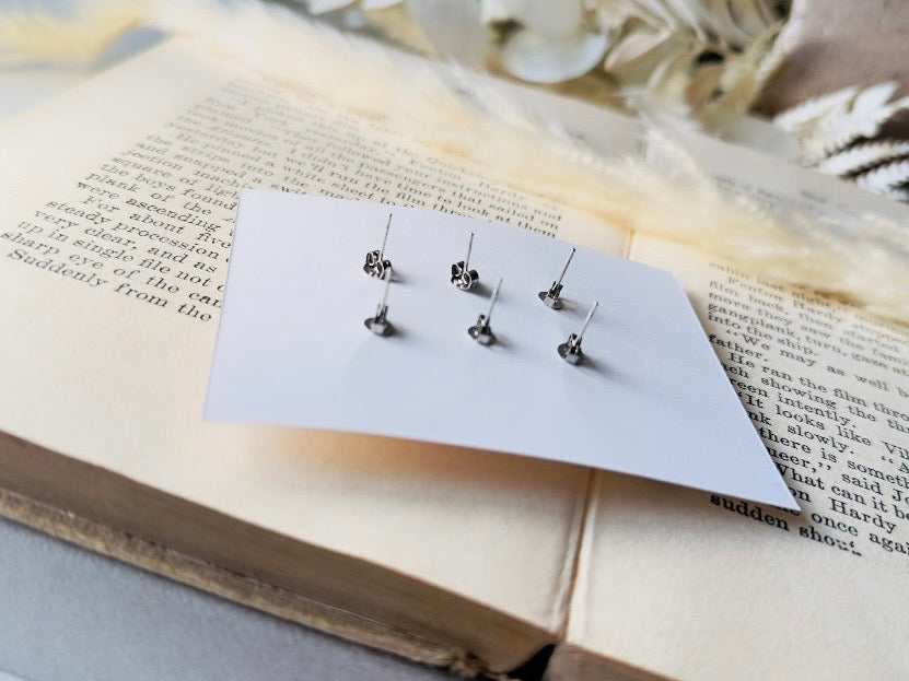 Flower Stud Earrings Set, Mint and Peach Post Earring Gift Set, Hypoallergenic Handmade Small Stud Earring