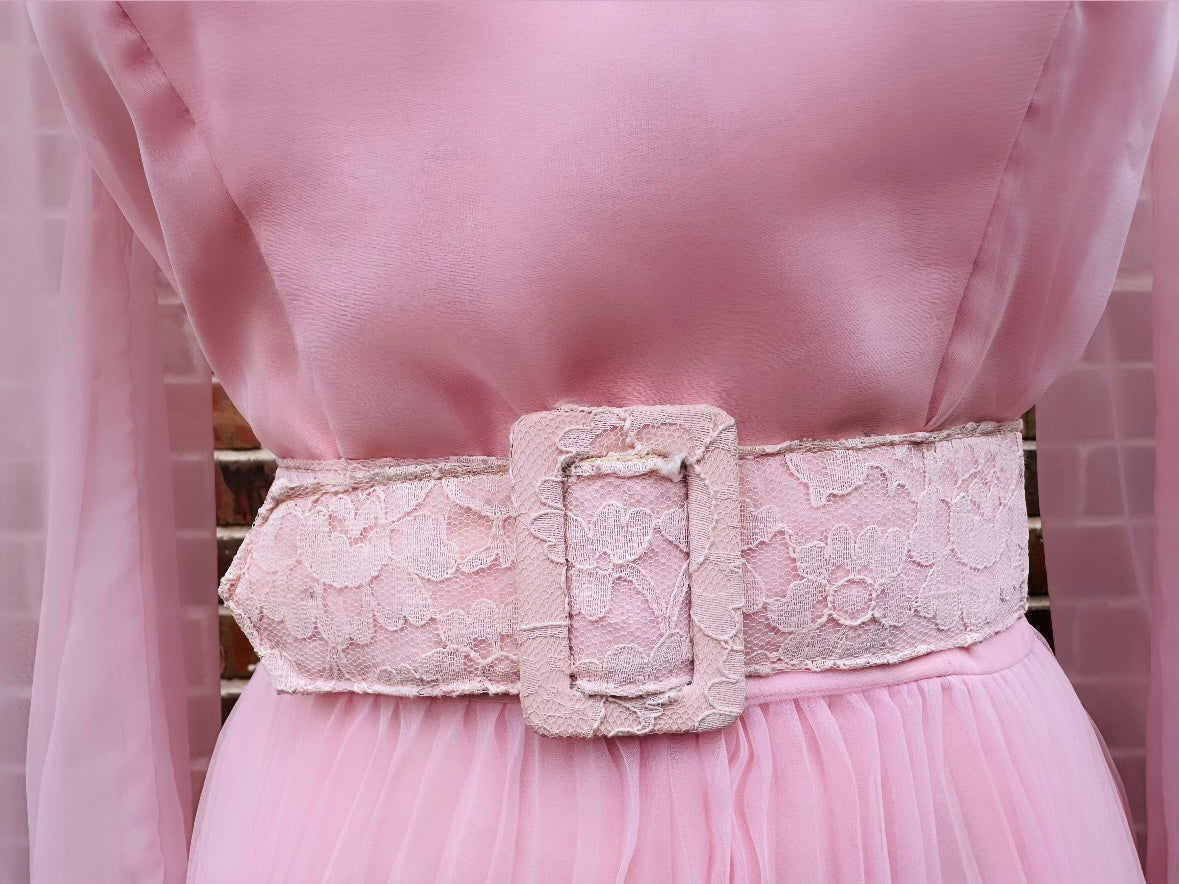 Cotton Candy Pink Vintage 60s Party Dress, Gorgeous True VTG Chiffon D – PIGGLE AND POP