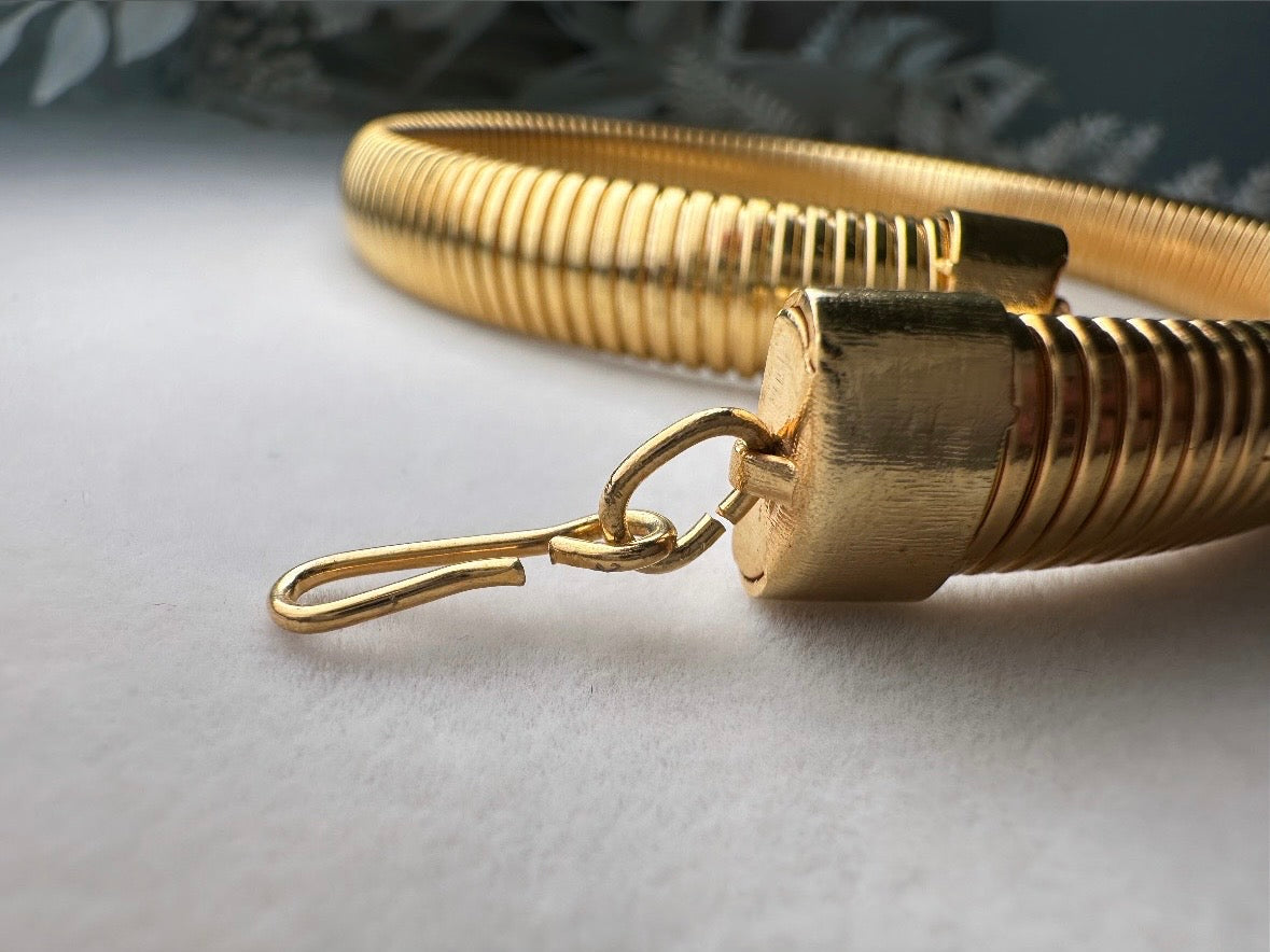 Vintage Gold Omega Choker, Gorgeous 1970s Classic Gold Choker, Jewelry Staple for Layering and Stacking