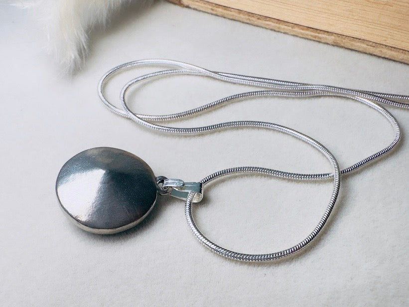 Aquamarine Birthstone Necklace, Swarovski Crystal Blue Rivoli Pendant on Silver Snake Chain