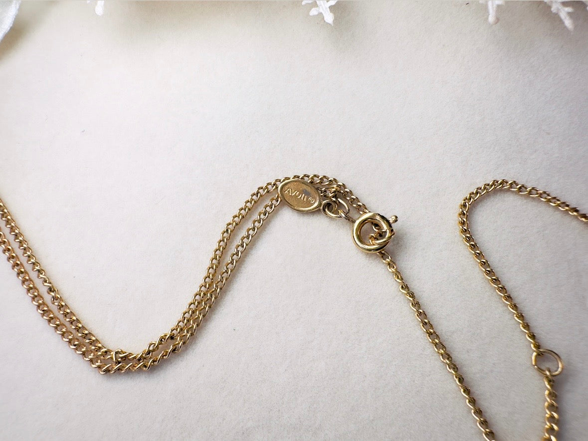 Aquamarine Birthstone Necklace, Vintage Austrian Crystal Blue Raindrop Pendant on Fine Gold Chain