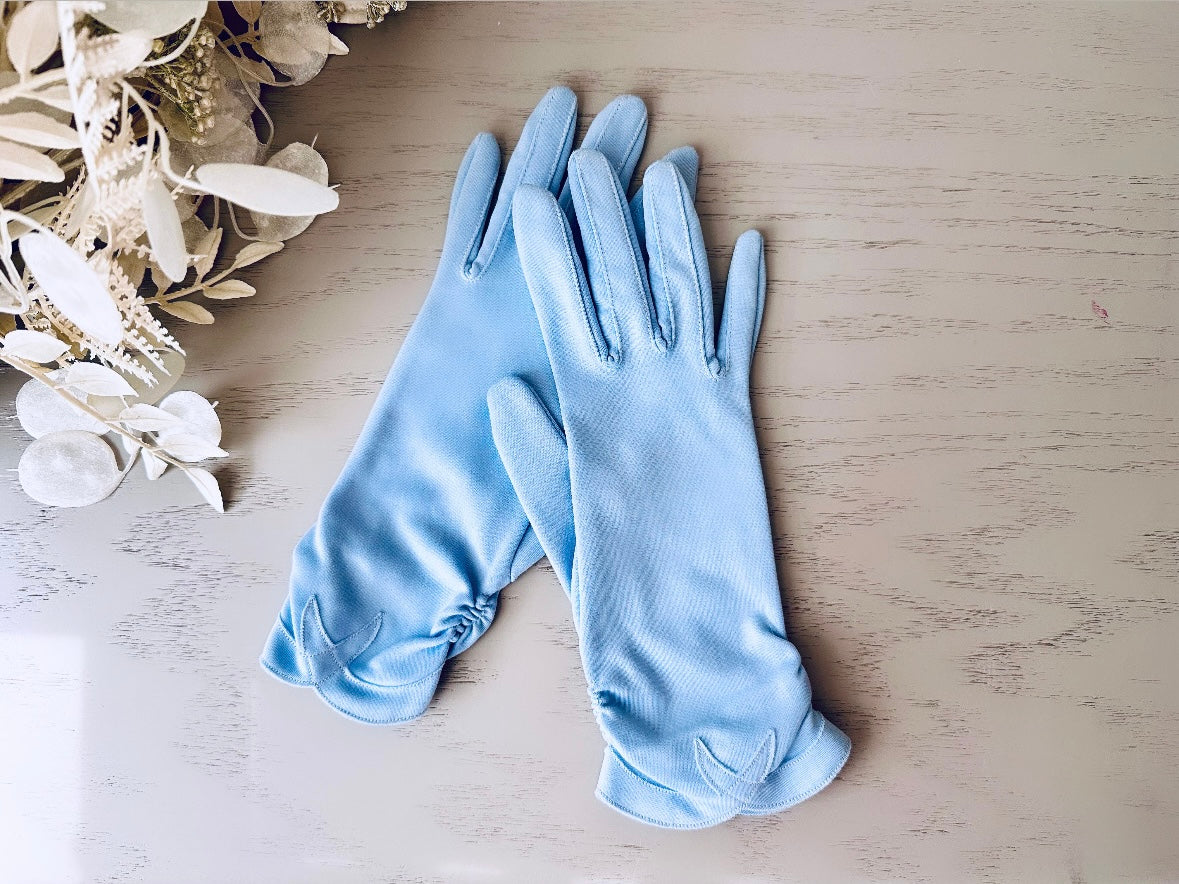 Baby Blue Vintage Gloves, 1960s Dress Gloves, Formal Vintage Gloves, Evening Gloves, Blue Gloves, Summer Wedding Party, Ladies Wrist Gloves