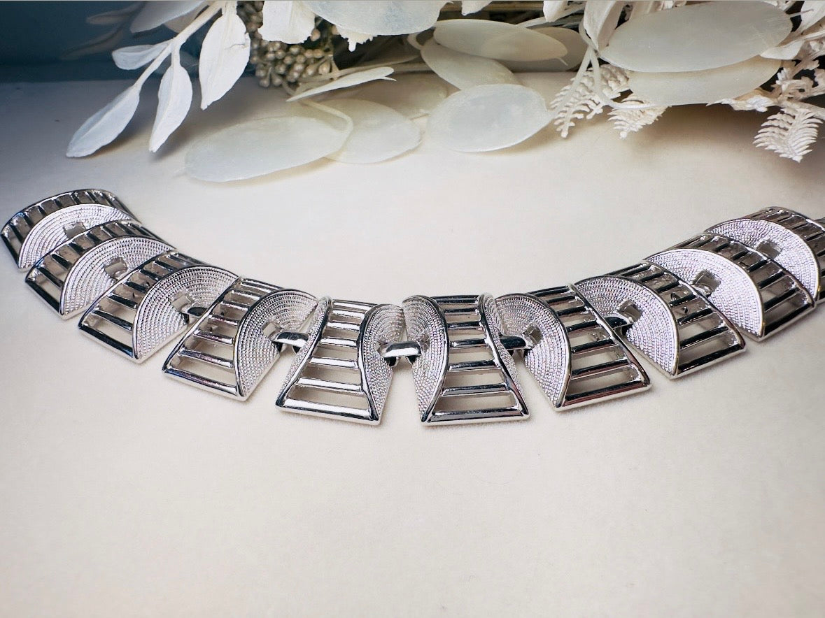 1960's Silver Bracelet, Vintage Silver Openwork Sarah Coventry Bracelet, Thick Metal Panel Signed 60s Vintage Jewelry, Excellent Condition