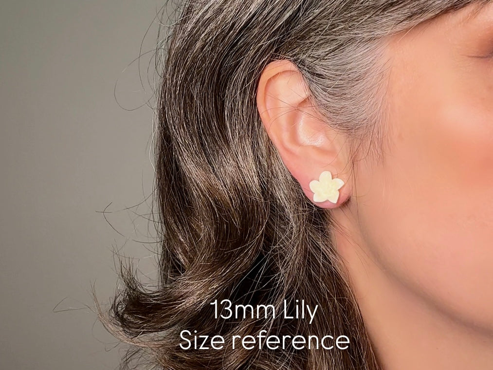 Flower Earring Set in Peach, Purple and Orange, Handmade Hypoallergenic Surgical Steel Floral Earrings