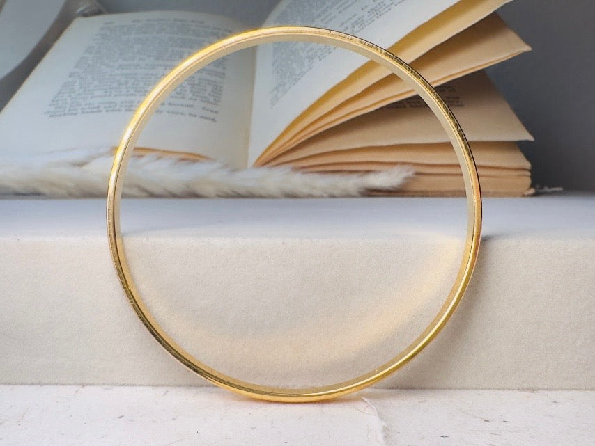 Gold Bangle Bracelet, 1960s Vintage Monet Textured Gold Bracelet