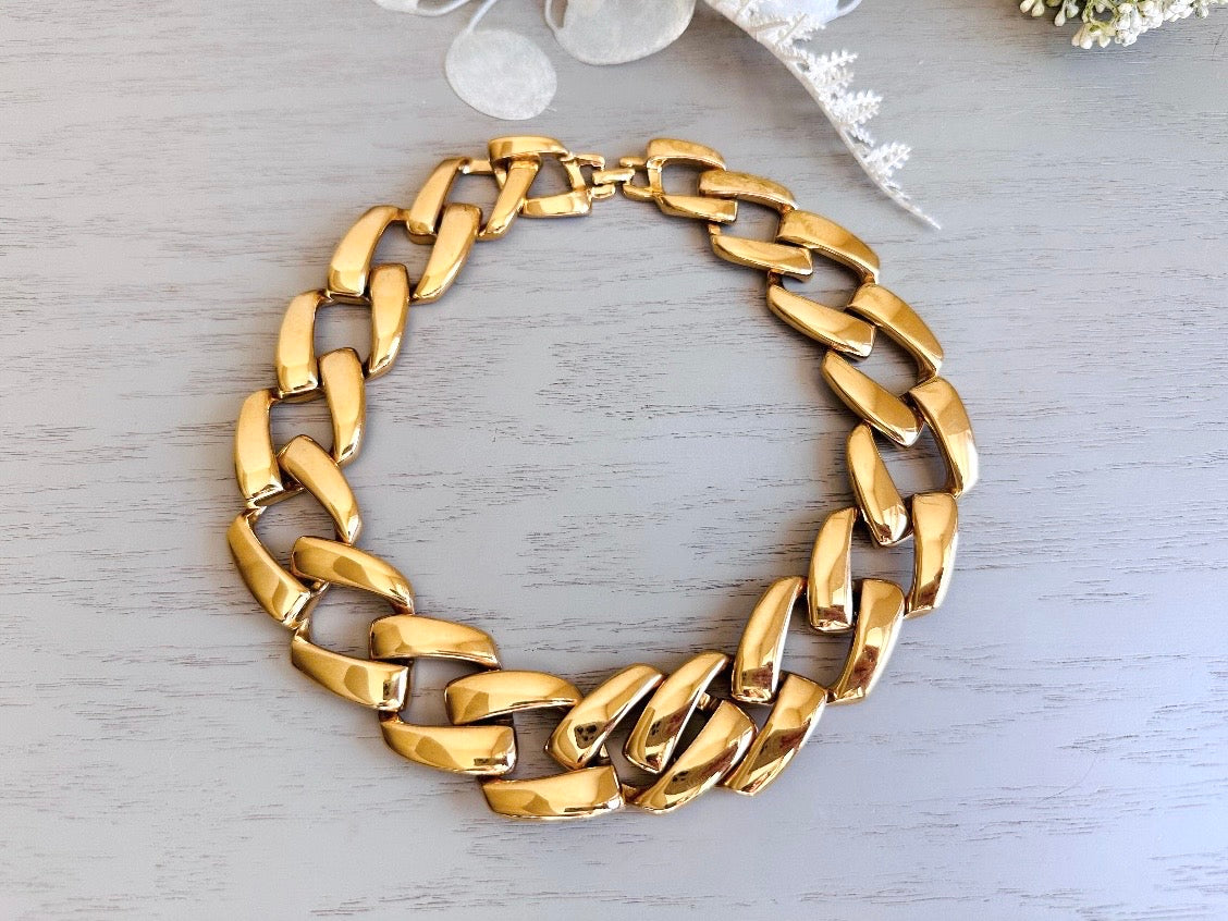 Gold Napier Chunky Polished Chain Necklace