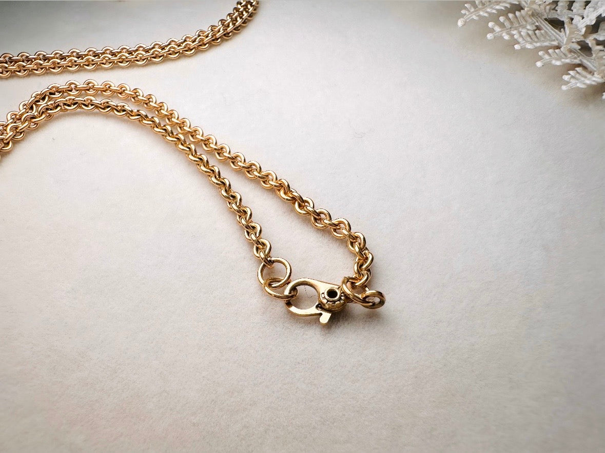 Gold Pendant Necklace, Vintage Monet Gold Chain Necklace with Geometric Focal, Elegant Long Necklace to Double and Layer