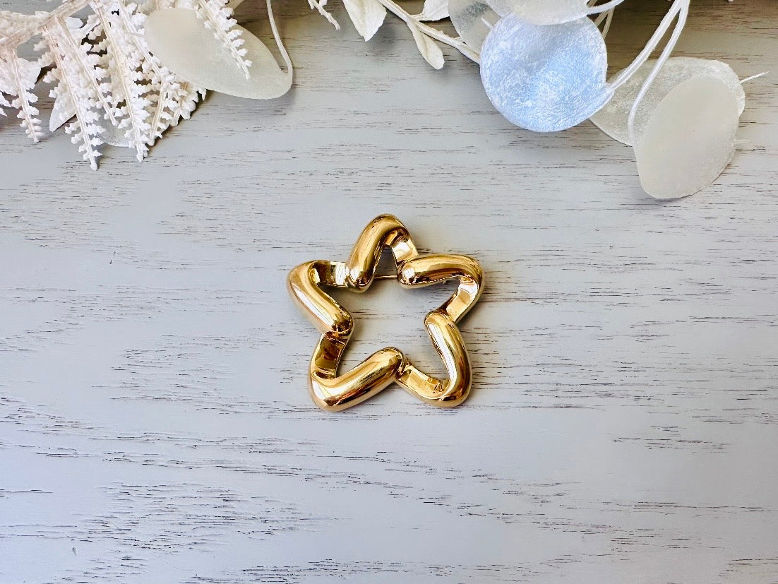 Gold Star Brooch, Vintage Napier Shiny Gold Star Pin from Piggle and Pop