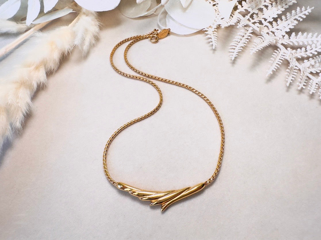 Gold Vintage Necklace, Dainty Napier Gold Bar Choker for Layering, Delicate Designer Necklace
