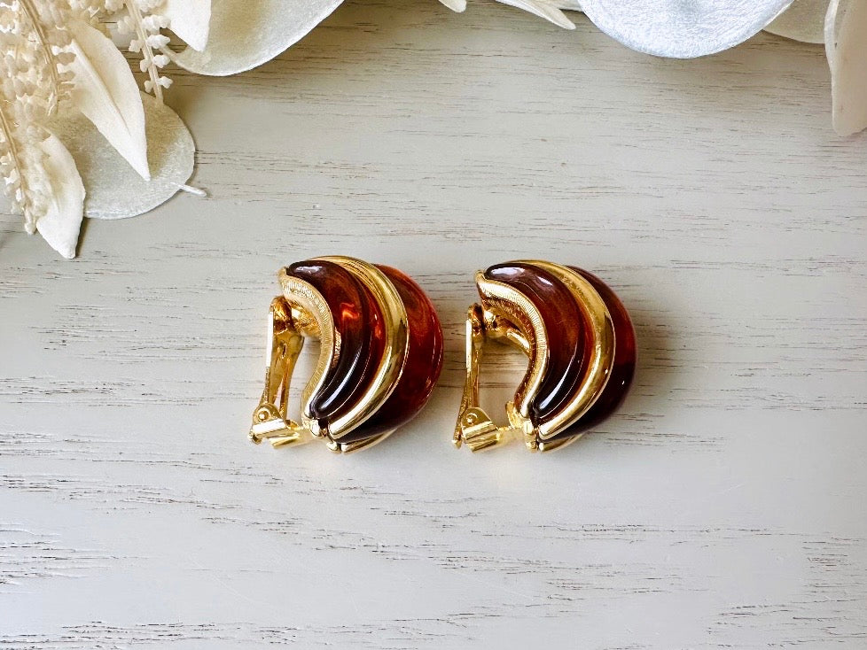 side view of vintage KJL earrings