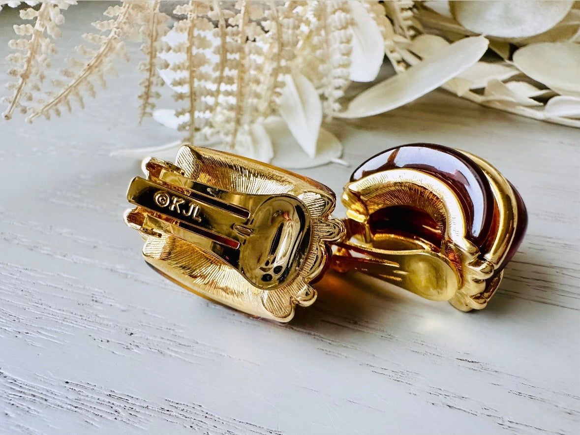 Signed Vintage Designer earrings back