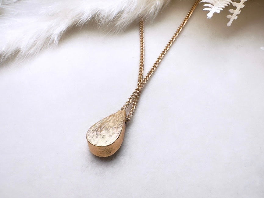 October Birthstone Necklace, Vintage Austrian Crystal Pink Tourmaline Teardrop Pendant on Fine Gold Chain