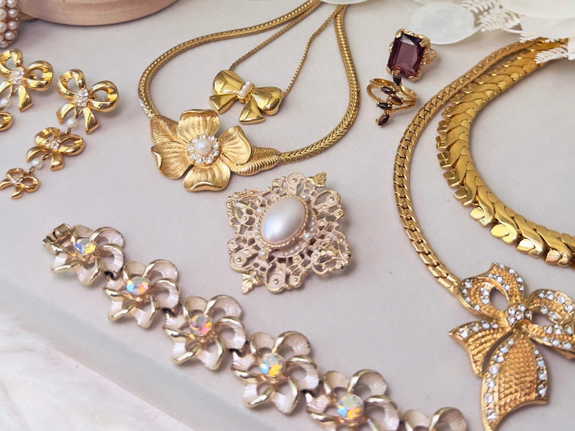 Victorian Pearl Brooch with White Enamel Wash, Romantic Gold Vintage Regency Era Revival Brooch Pin