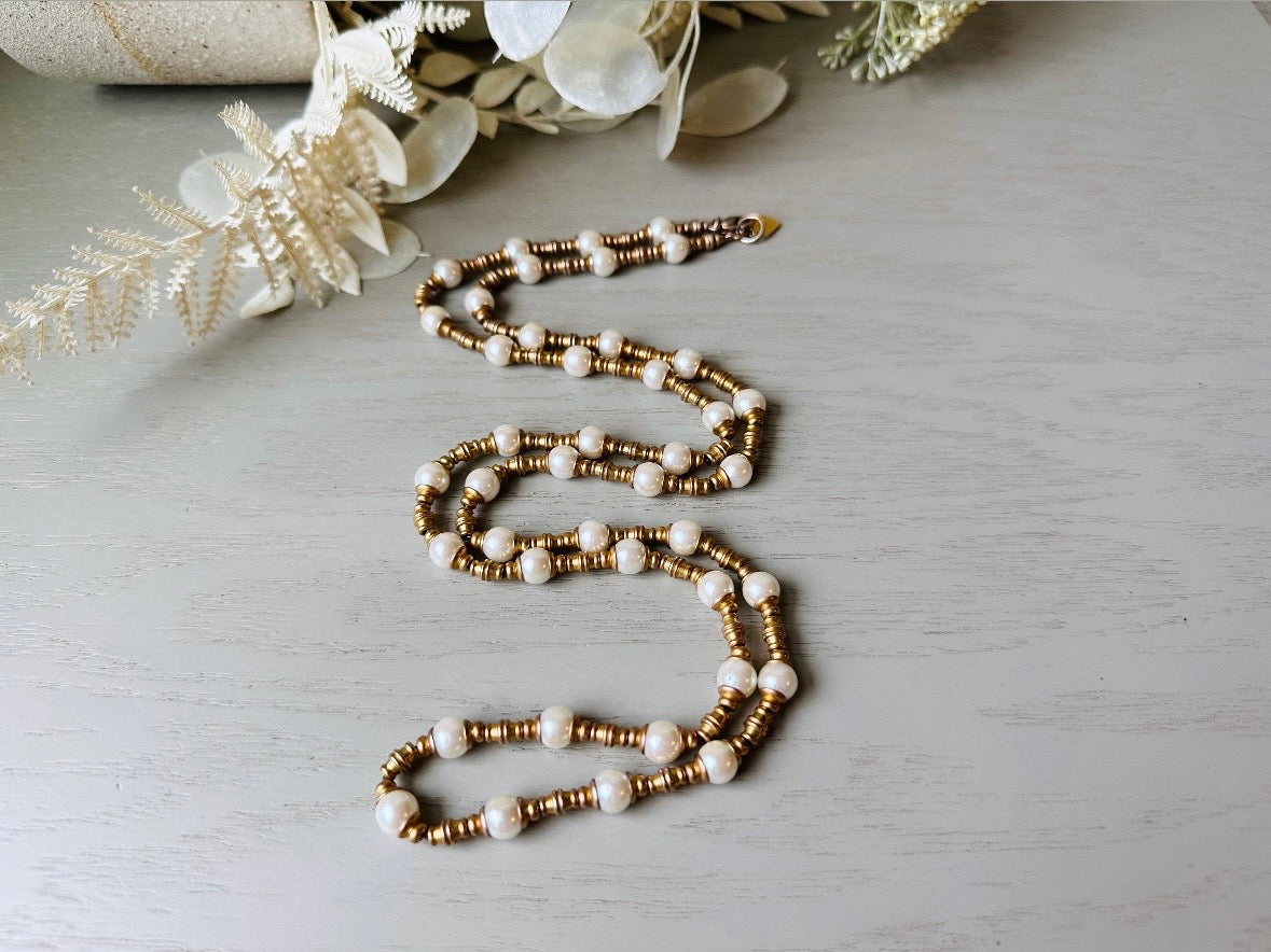 piggle and pop Vintage Anne Klein Long Pearl Chain Necklace