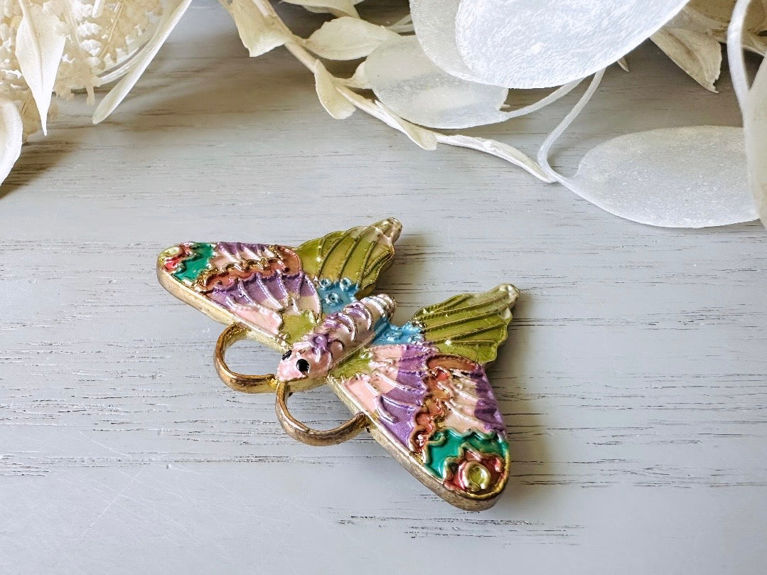 Vintage Butterfly Brooch, Colorful Rainbow Pastel Enamel Butterfly Pin 88