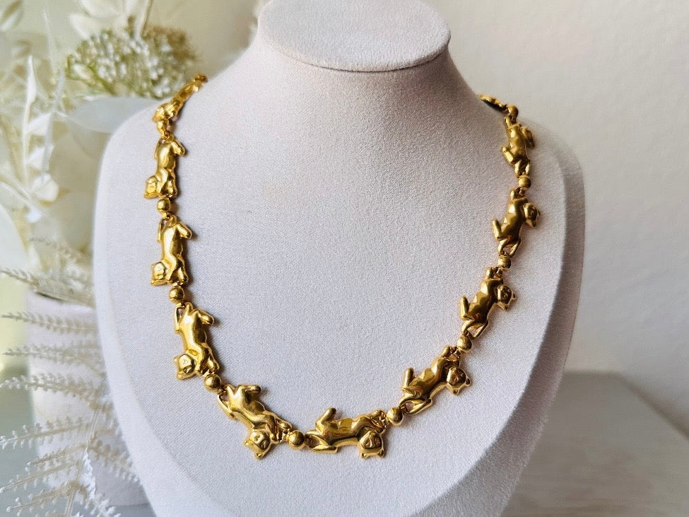 Vintage Gold Cat Necklace, Cute Avon Novelty Cat Necklace 6