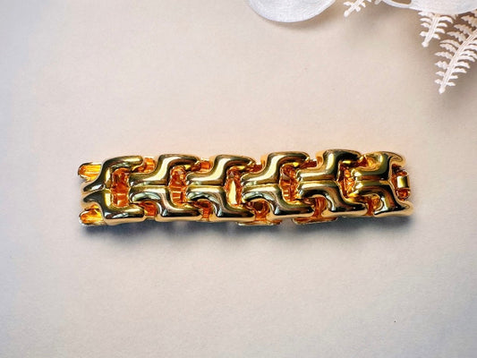 Vintage Gold Chain Bracelet, Thick 80s Chunky Gold Link Bracelet