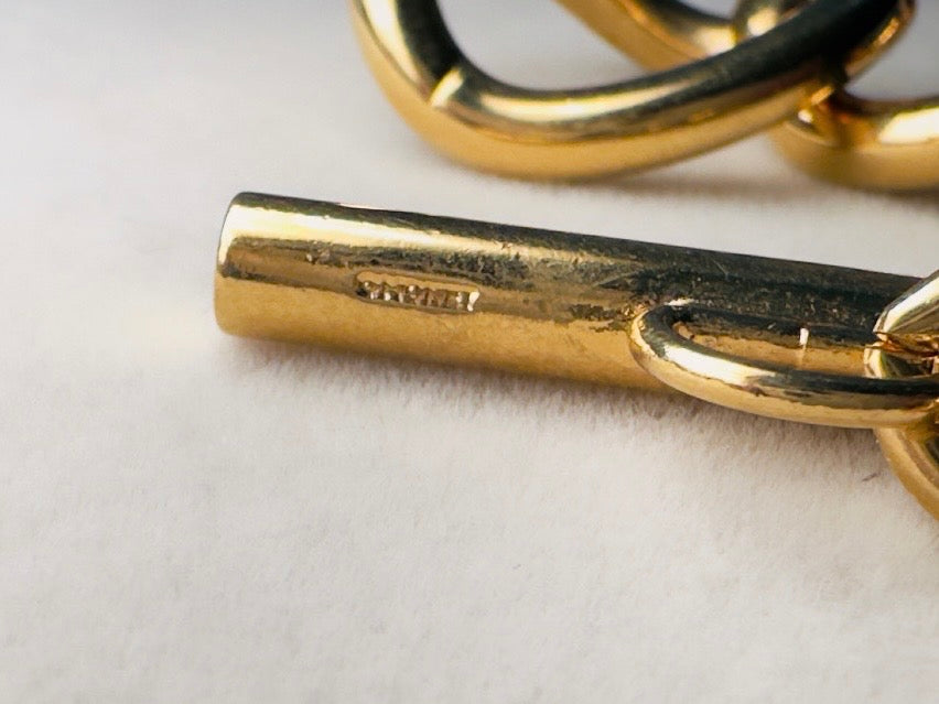 Vintage Gold Chain Bracelet by Monet, Chunky Designer Bracelet, 80s Vintage Gold Link Toggle Clasp Bracelet