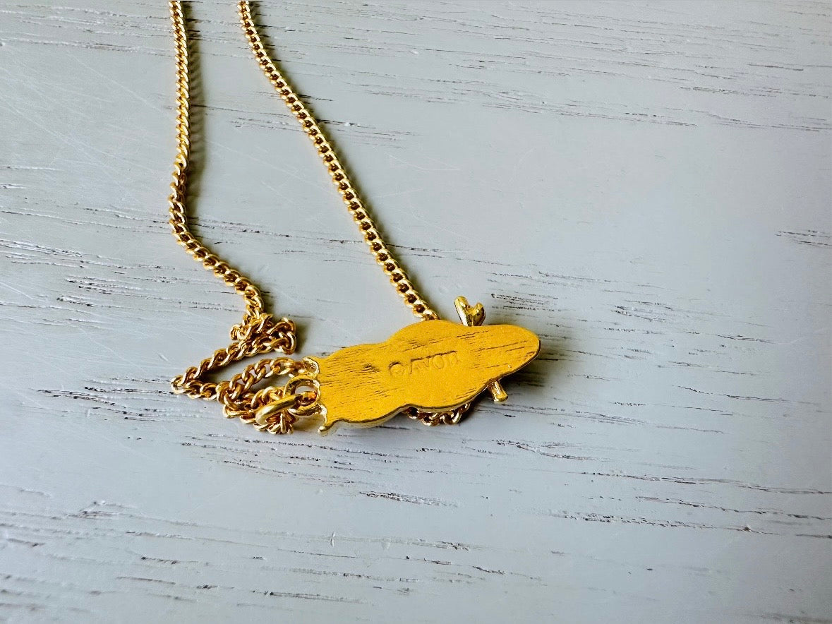 Vintage Gold Owl Pendant Necklace, 1981 Dainty Vintage Avon Owl Necklace4