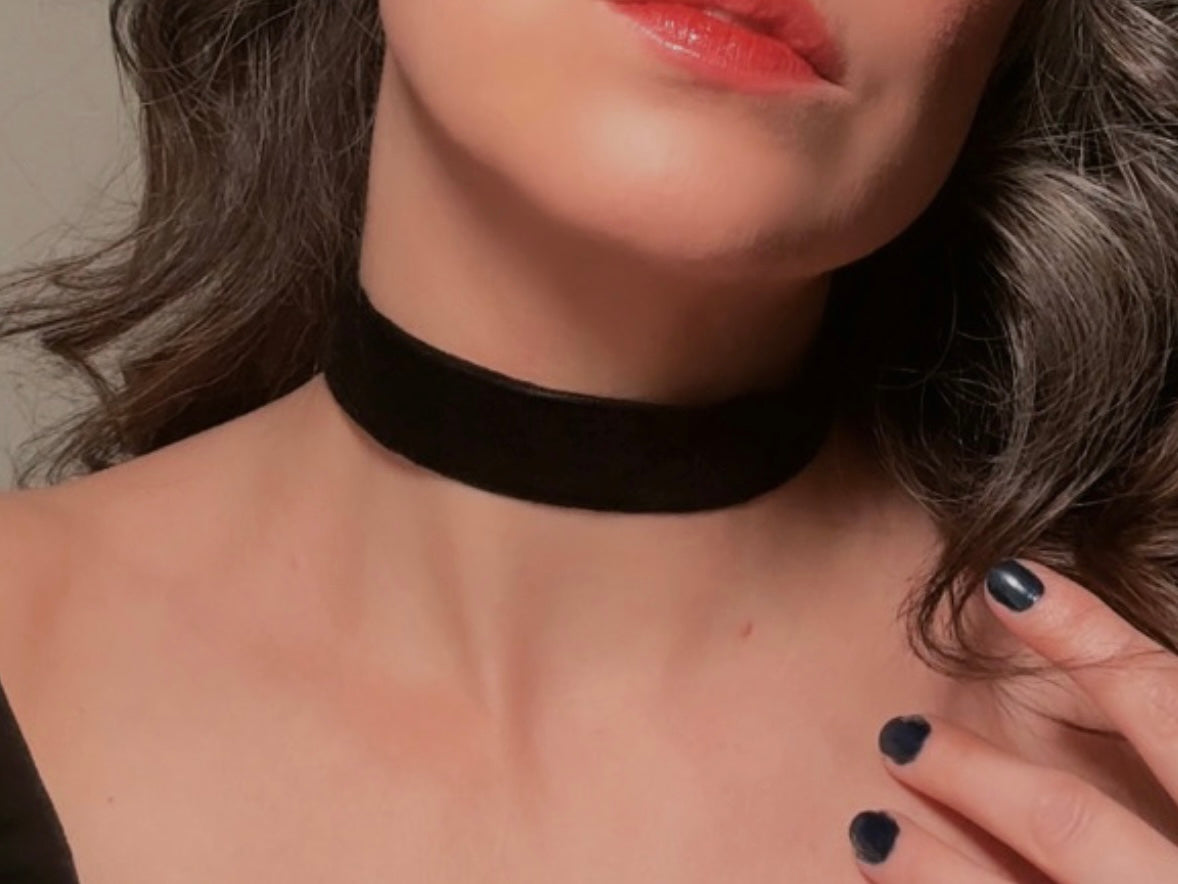 Vintage Jacquard Ribbon Choker, Handmade Black Velvet and Orange Celtic Cross Double Sided Reversible Victorian Fabric Necklace