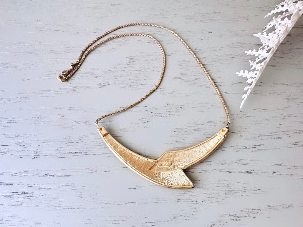 Vintage Monet Necklace in Red and Cream, Classic 80s Enamel Choker, Enameled Slinky Gold Collar Necklace, Monet 80's Geometric Bar Necklace by Piggle and Pop