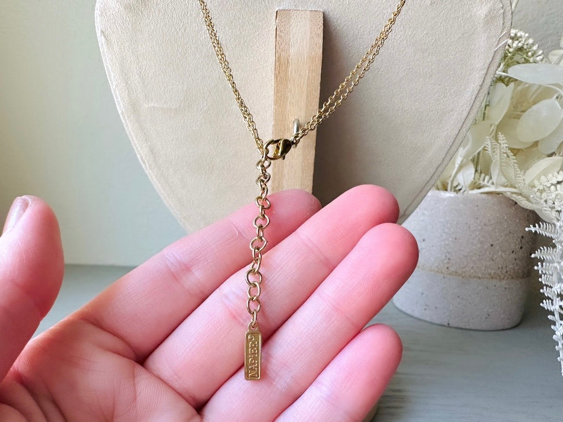 Vintage Napier Necklace, Sleek Gold Y Pendant Drop Necklace from Piggle and Pop with signed hang tag