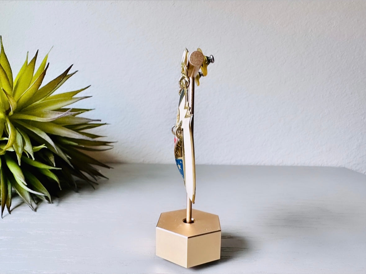 Vintage Shield Earrings, Oversized Heraldic Coat of Arms Dangle Earrings by Berebi, 80s Runway Dramatic Maximalist Pierced Enamel Earrings