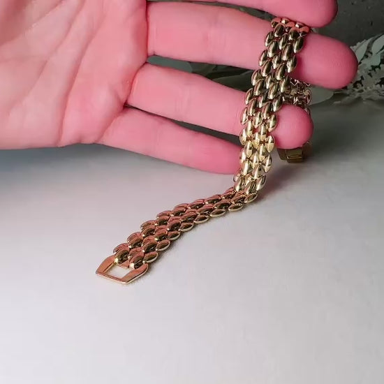 Gold_Panther_Link_Bracelet_Vintage_Gold_Chain_Bracelet_for_Layering