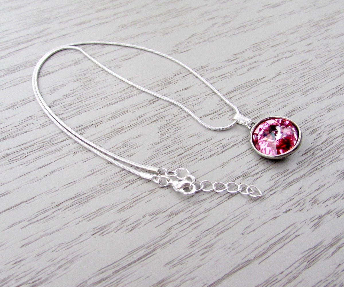 Tickled Pink Rose Opal Blush Dusty Pearl Bridal Bridesmaid Necklace