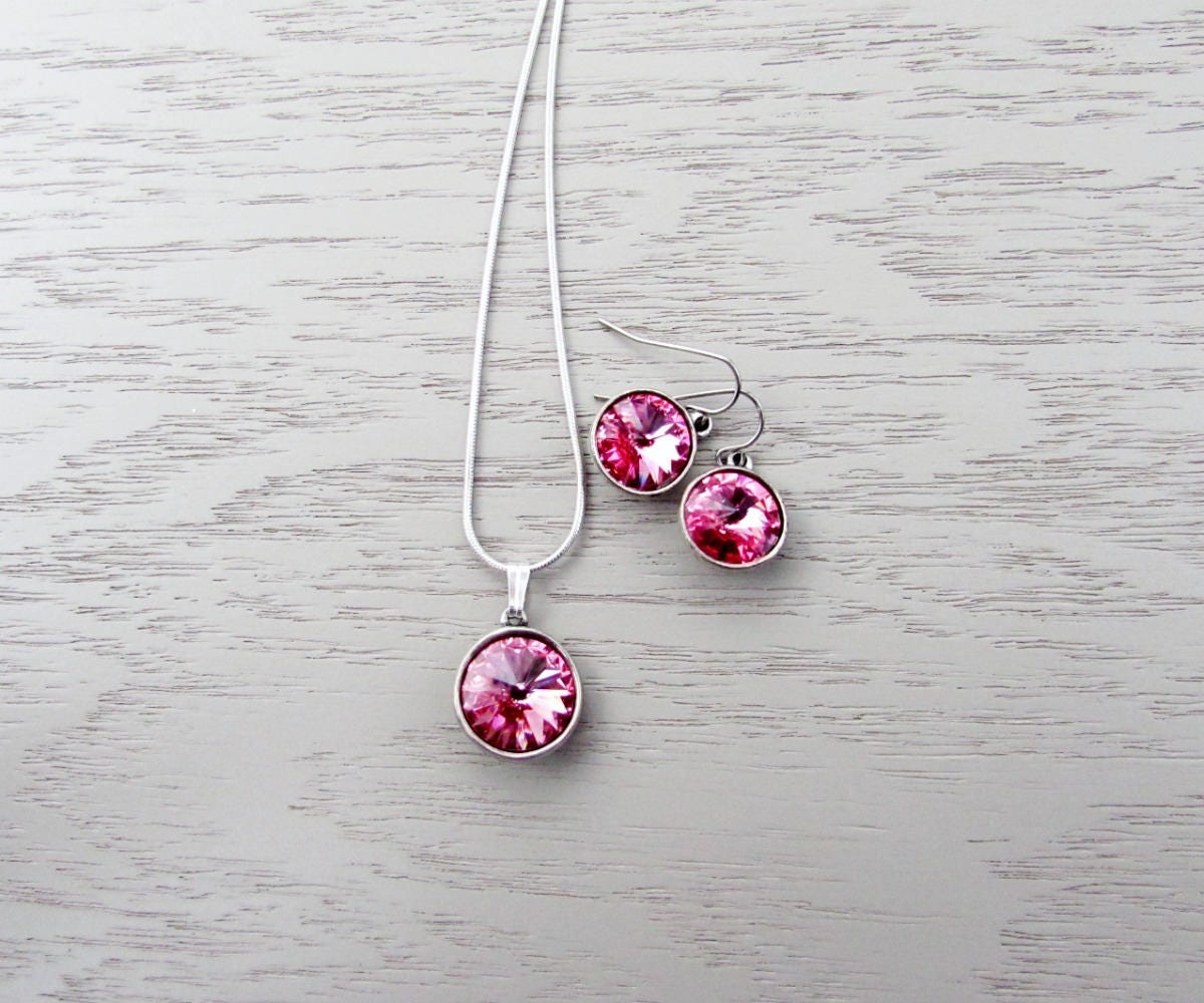 Pink Pendant Necklace | Pear Shaped | Two Be Wed Jewelry