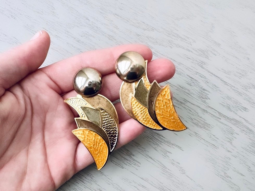 Large gold statement on sale earrings