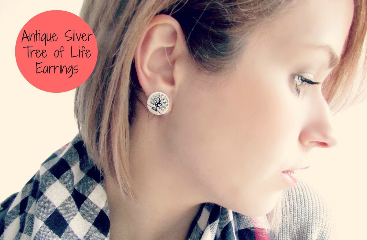 Tree of Life Earrings Metallic Bronze Stud Earrings. Darwin Tree Rustic Norse Mythology Yggdrasil Earrings. Science Geekery Earrings.