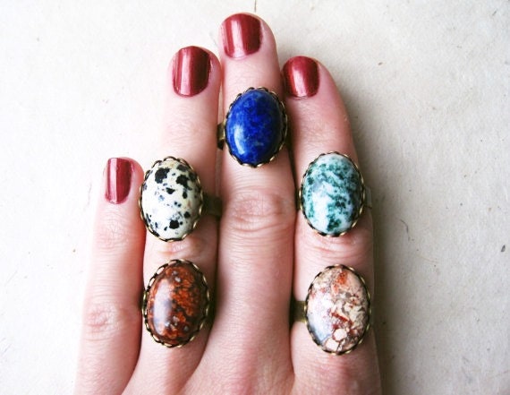 Dalmatian Jasper Ring, Jasper Stone Ring, Natural Gemstone Ring, Southwestern Boho Ring, Healing Crystal Ring, Bohemian Mystical Talisman