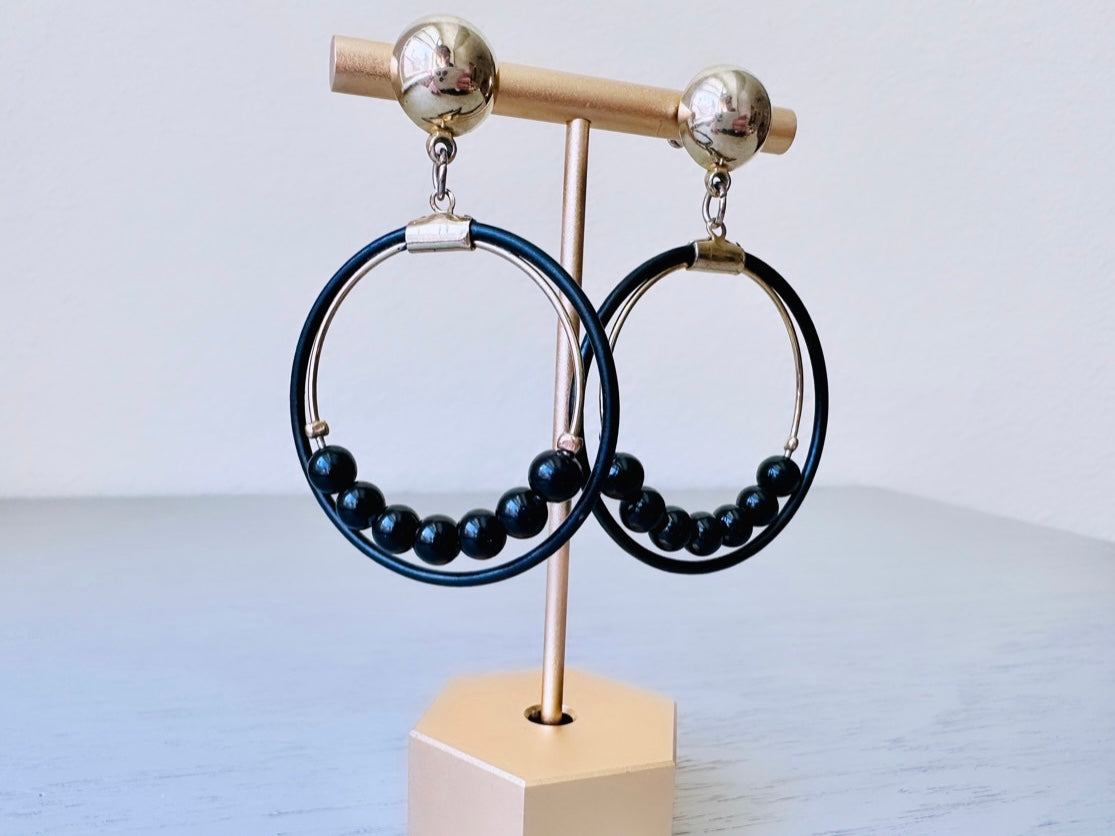 Funky Hoop and Black Coco Bead Earrings | These lovely small… | Flickr