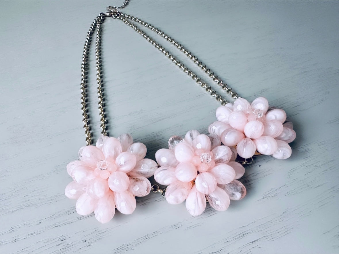 Pink, Brown and White Chunky Necklace – Gabskia