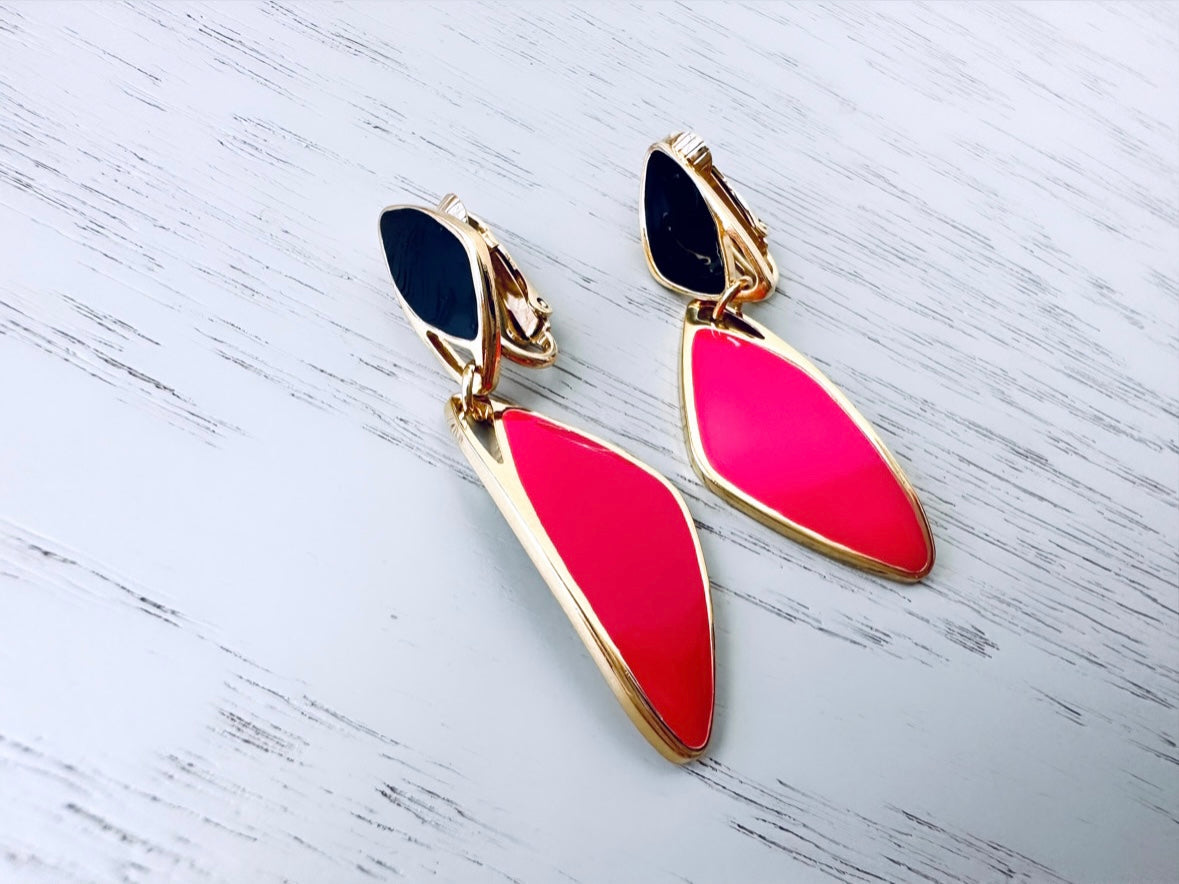 Buy Neon Hoop Earrings, Neon Yellow/Hot Pink/Red/Black Earrings, 2 Pair  7cm/2.76